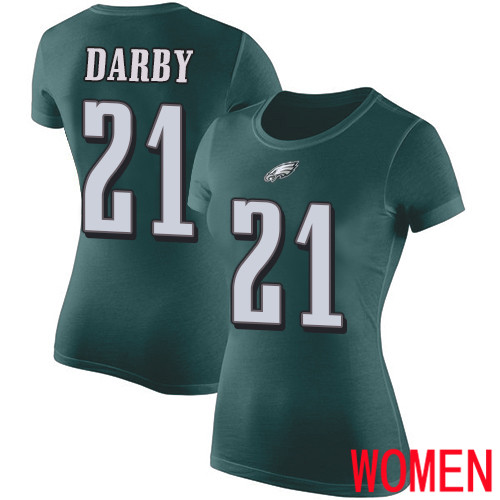 Women Philadelphia Eagles #21 Ronald Darby Green Rush Pride Name and Number NFL T Shirt